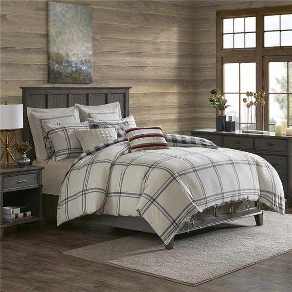 Madison Park Madison Park MPS10-389 Willow Oak Reversible Cotton Comforter Set - Gray; King Size MPS10-389